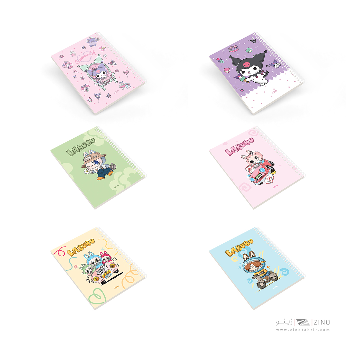 دفتر60برگ وزیری سیمی مجلد آبرنگ کدA037