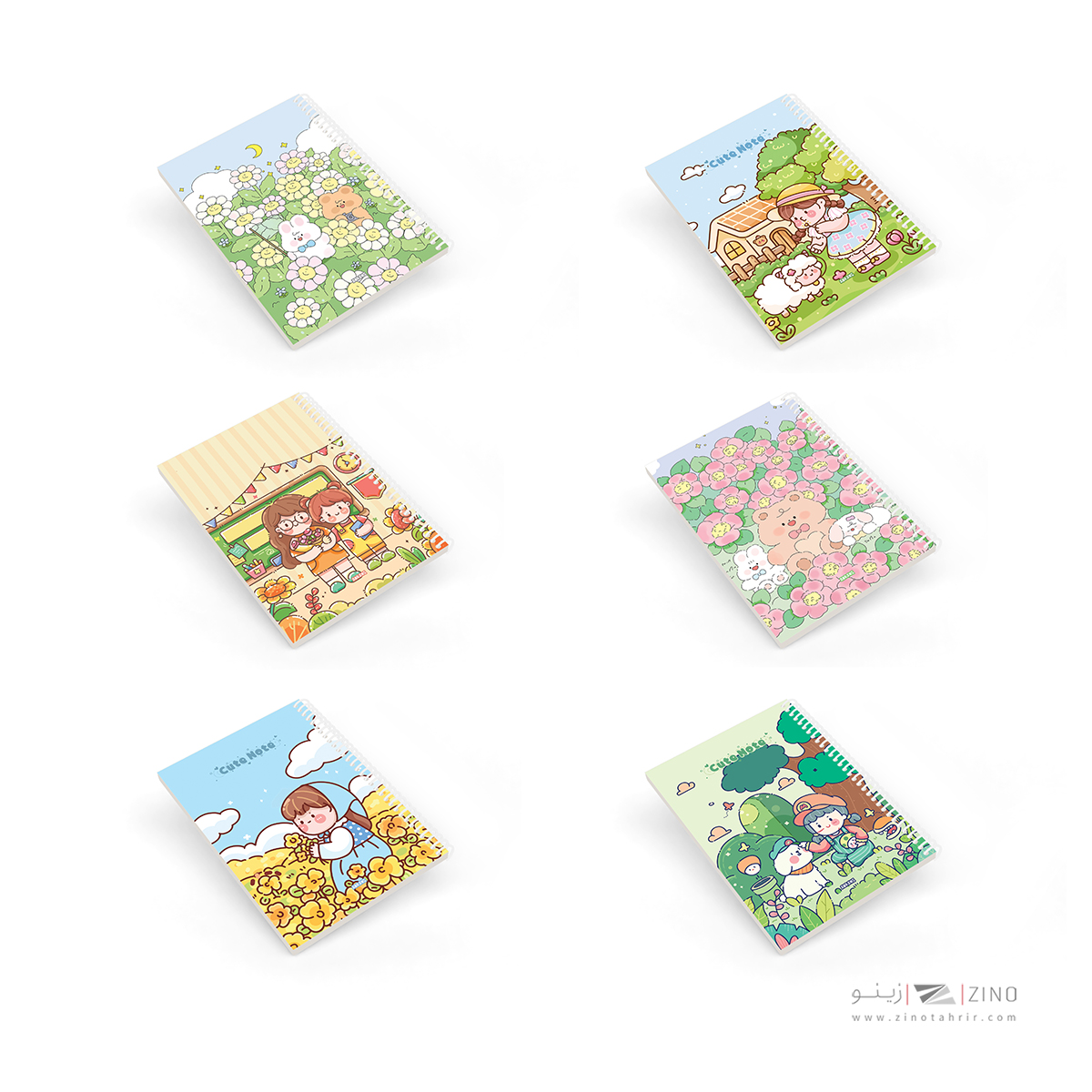 دفتر80برگ وزیری سیمی مجلد آبرنگ کدA056