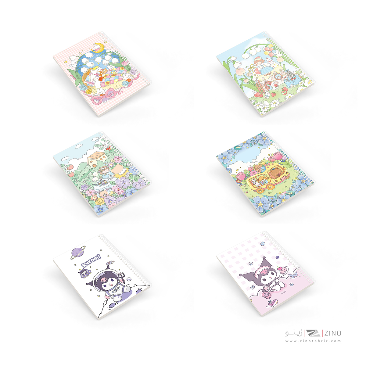 دفتر80برگ وزیری سیمی مجلد آبرنگ کدA056