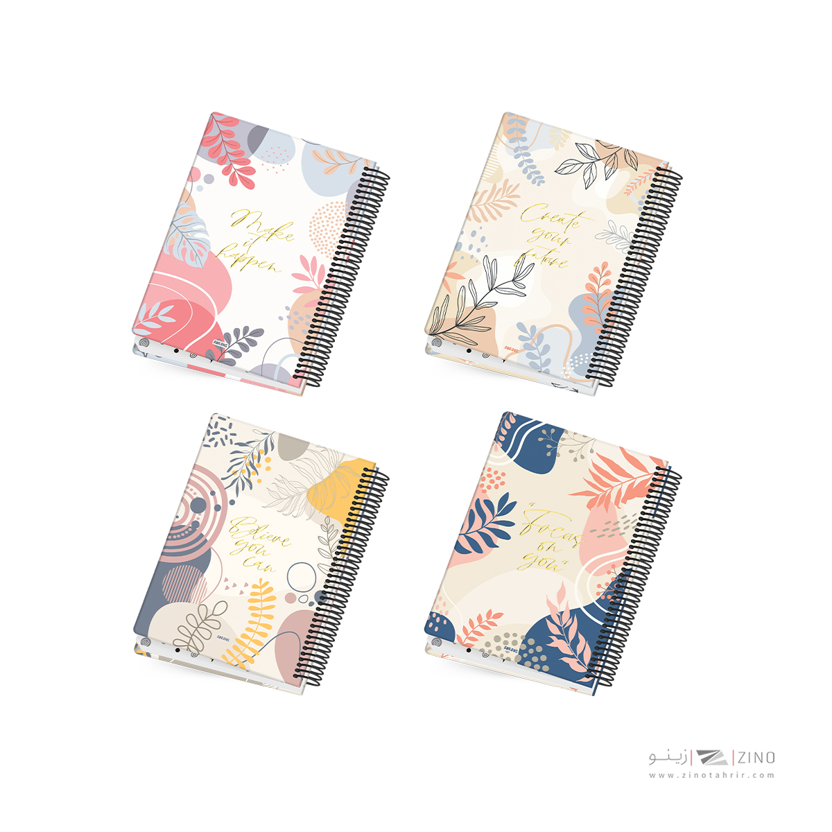 دفتر100برگ وزیری سیمی جلد سخت آبرنگ کدA053