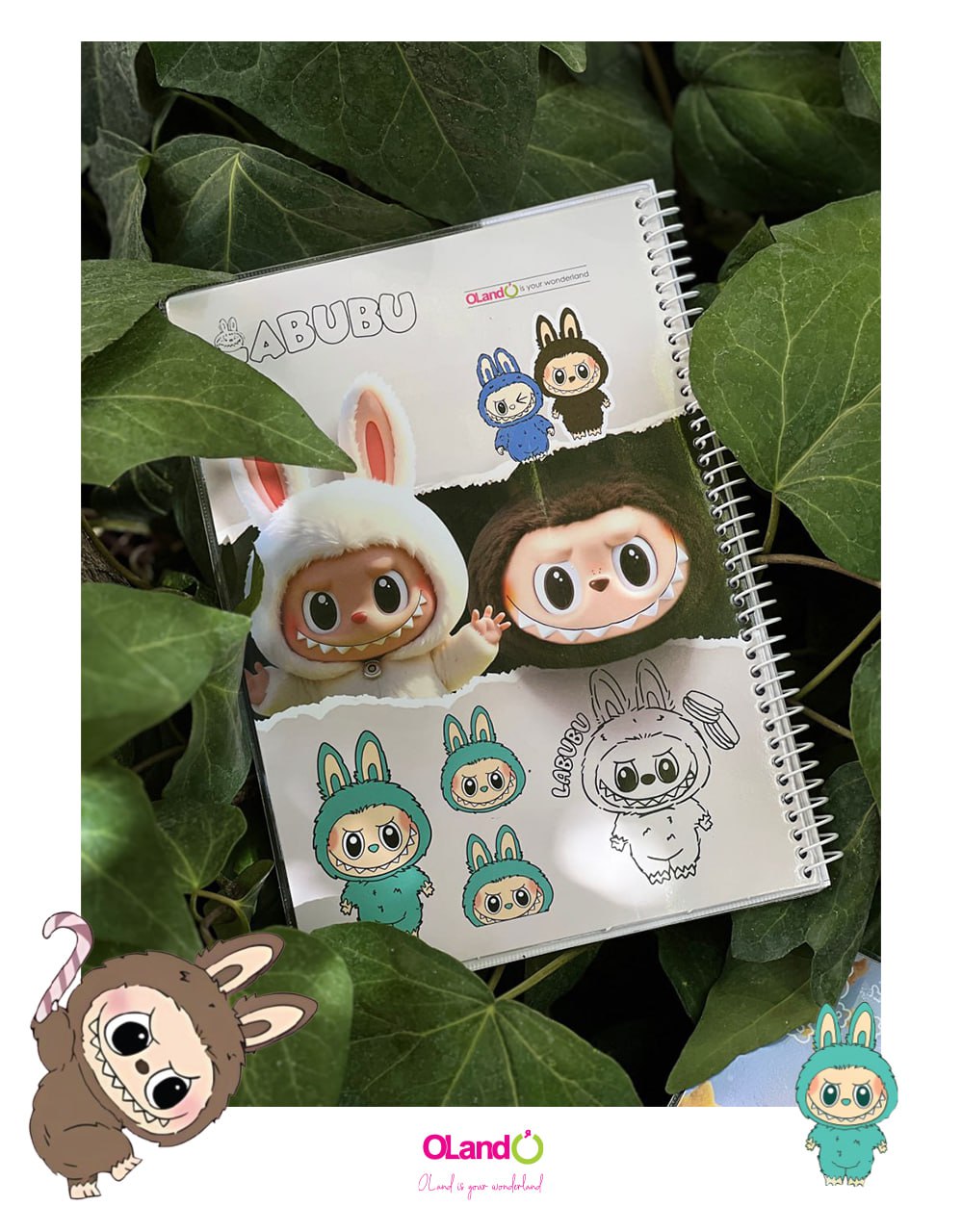 دفتر50برگ وزیری سیمی مجلد طرح لبوبو الند کدIBB-VZ-50