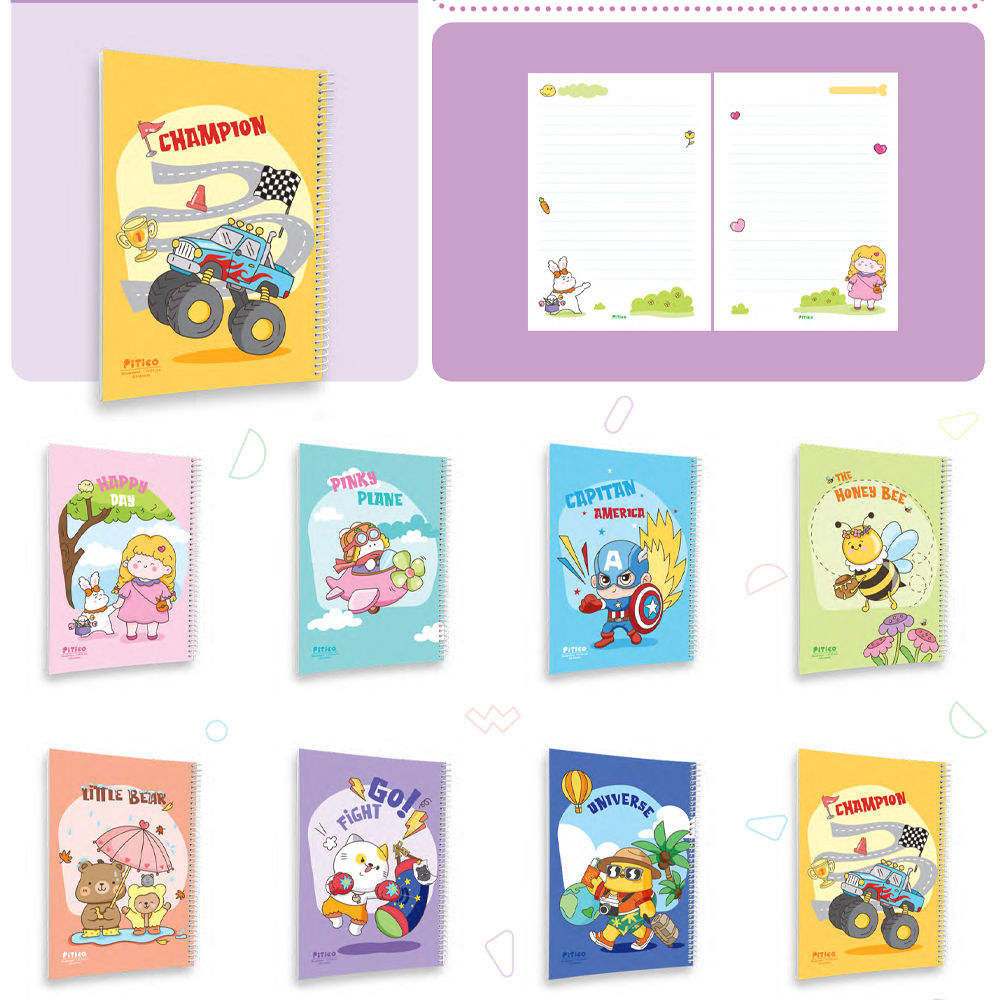 دفتر60برگ وزیری سیمی مجلد حاشیه دار پیتیکو کد349