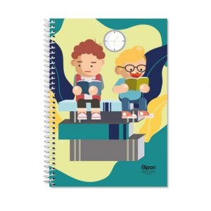 دفتر60برگ دوخط وزیری سیمی فانتزی الیپون کد259کارتن72عددی