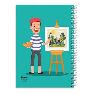 دفتر40برگ نقاشی سیمی وزیری فانتزی الیپون کد289کارتن96عددی