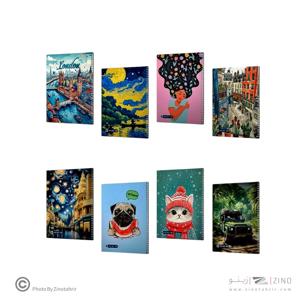 دفتر50برگ نقاشی وزیری سیمی مجلد میکرو39-40-c 32