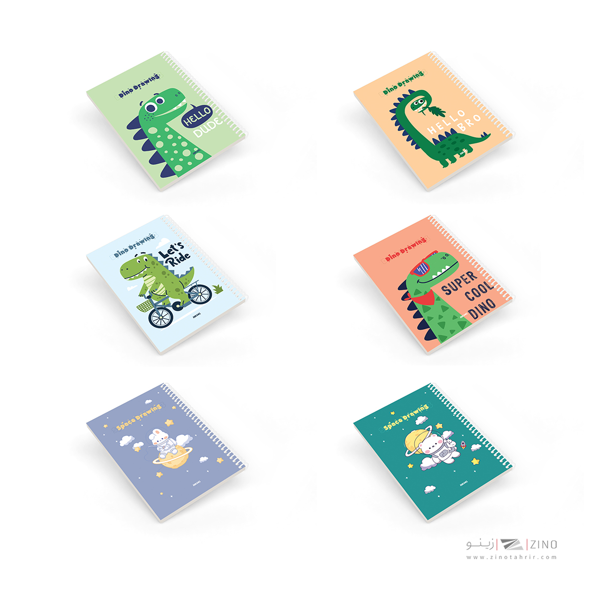 دفتر50برگ نقاشی وزیری سیمی مجلد آبرنگ کدA041