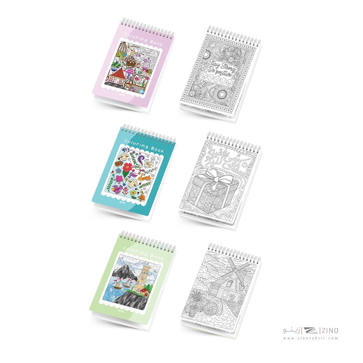 دفتر رنگ آمیزی30برگ19*14  سیمی بزرگسالان آبرنگ کد A060 