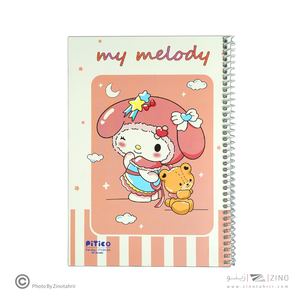 دفتر40برگ نقاشی وزیری سیمی طرح کرومی پیتیکو کد347