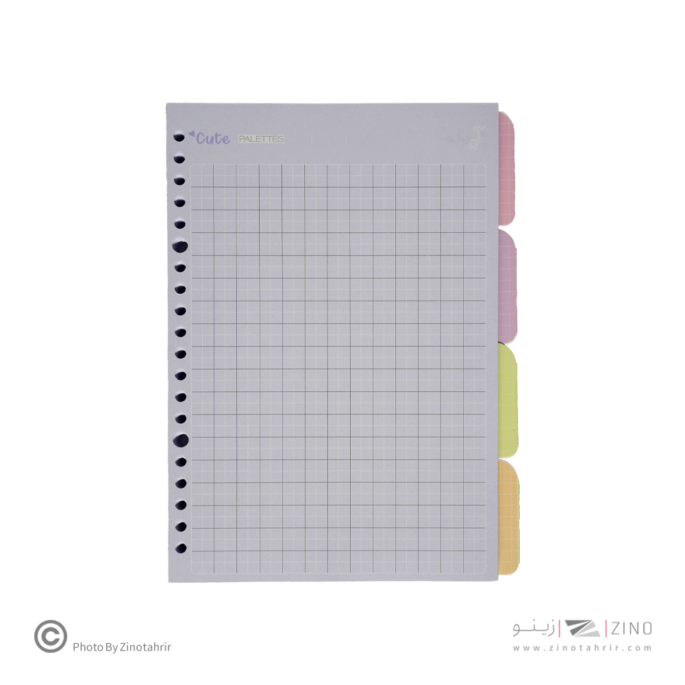 یدک دفتر کلاسوری 20حلقه شطرنجی برگ سری کیوت پالت کد74415