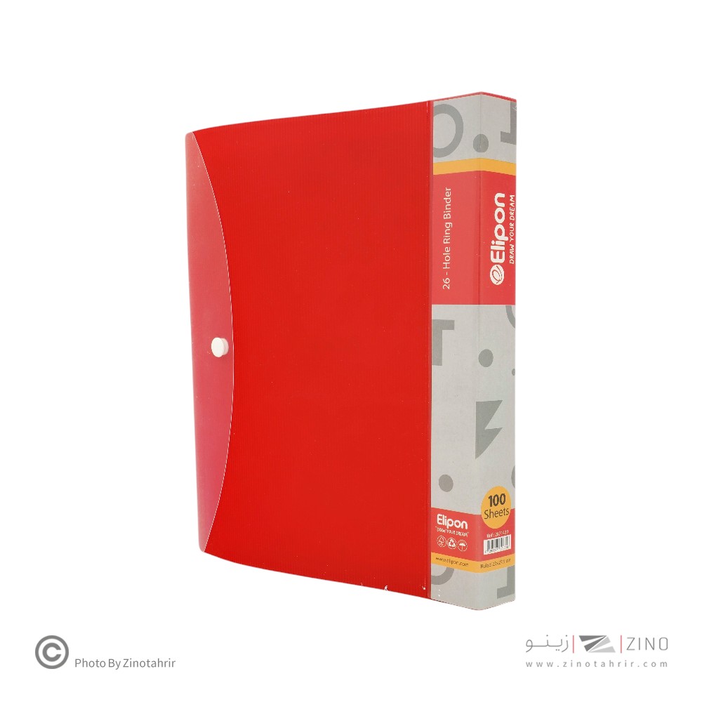 دفترکلاسوری 100برگ طلقی استریپ الیپون کد287کارتن 12عددی