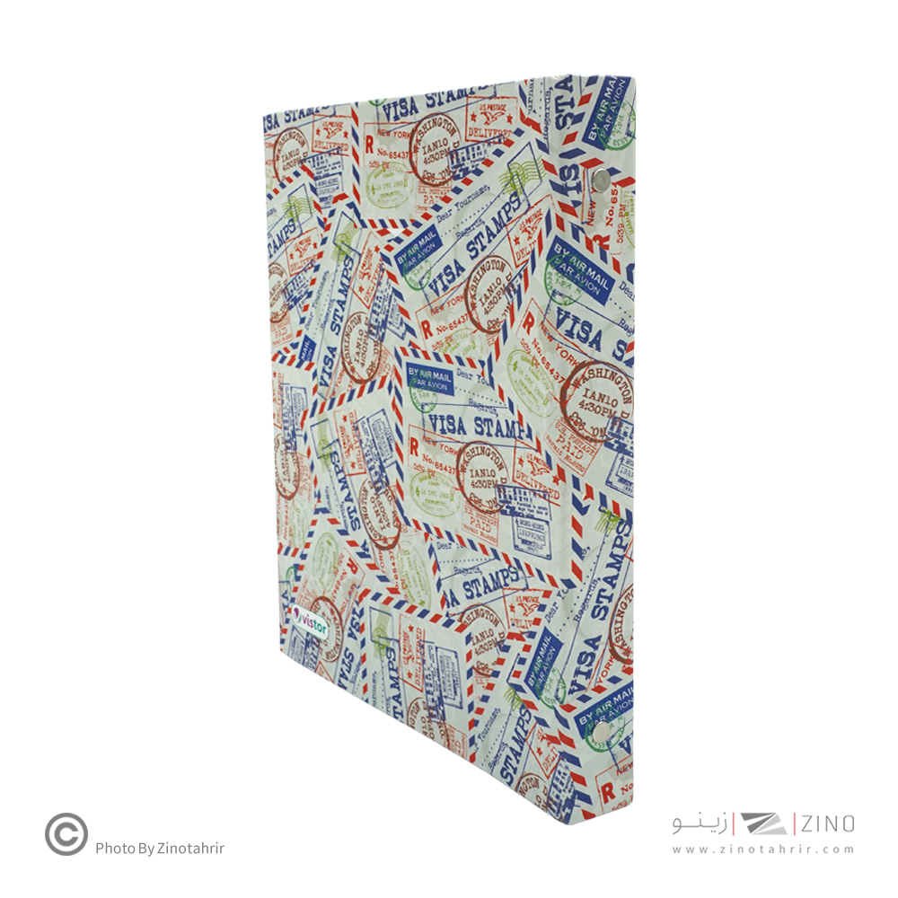 دفترکلاسوری26حلقه100برگ قفل فلز طرح دار آوای تحریر کدKY60139