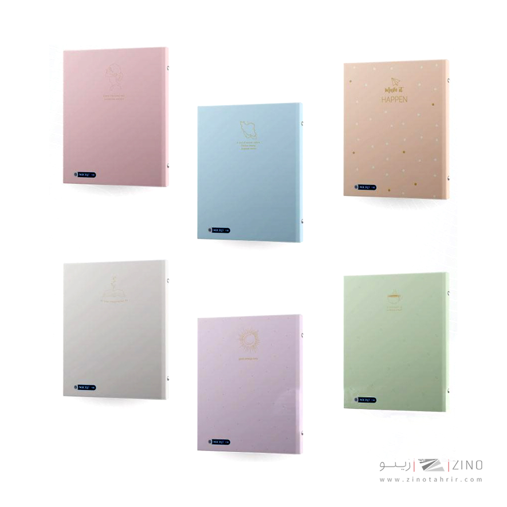 دفترکلاسوری26حلقه200برگ قفل فلز الگانت طلاکوب میکرو کدA38