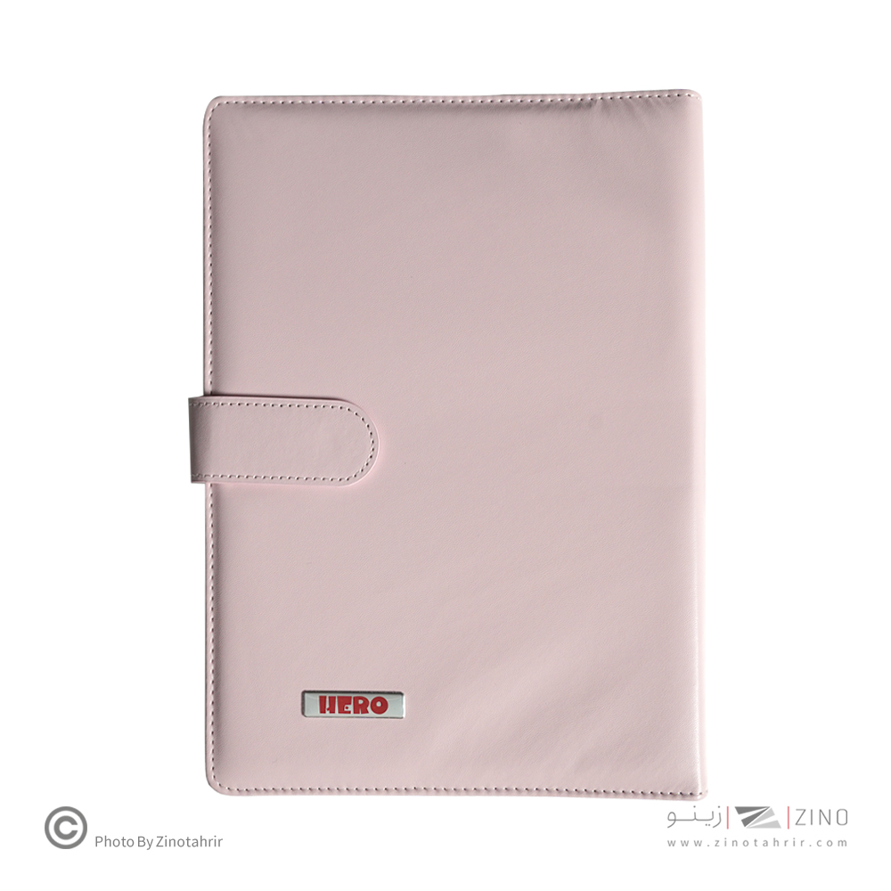 دفتر کلاسور26حلقه100برگ قفل فلز(مگنتی) هیرو چرم پاستلی کدSFB60