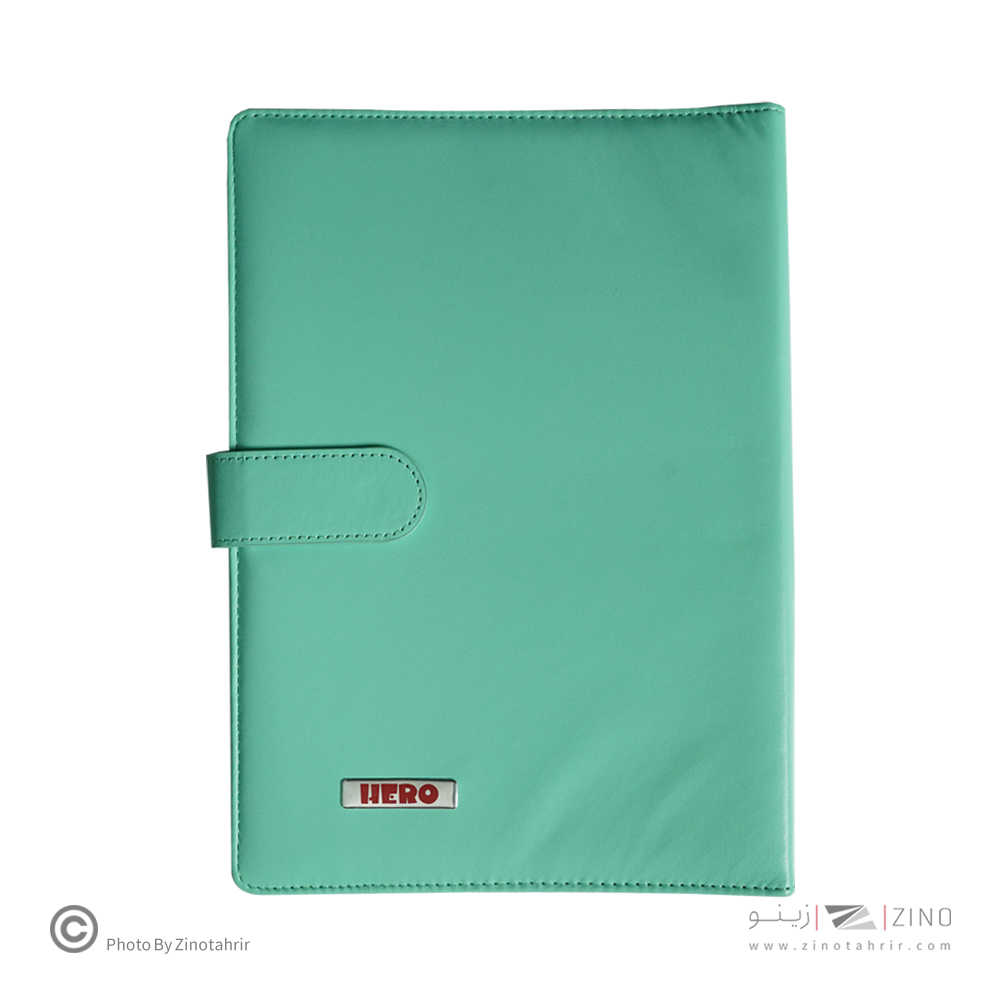 دفتر کلاسور26حلقه100برگ قفل فلز(مگنتی) هیرو چرم پاستلی کدSFB60