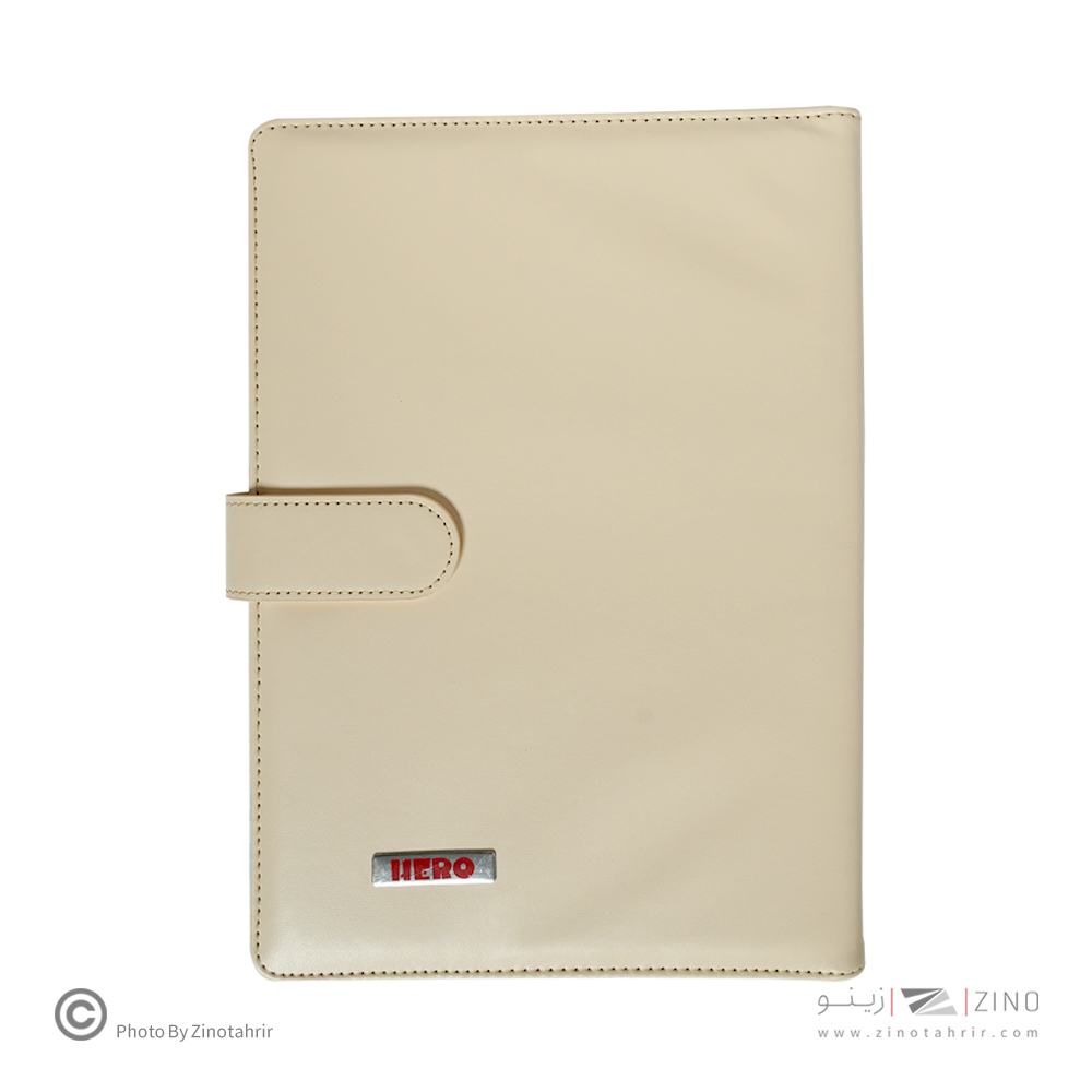 دفتر کلاسور26حلقه100برگ قفل فلز(مگنتی) هیرو چرم پاستلی کدSFB60