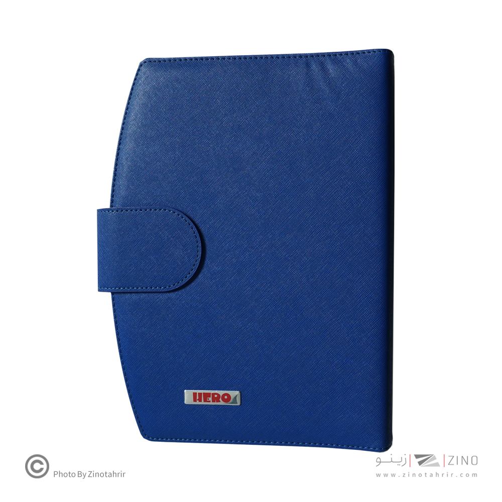 دفتر کلاسور26حلقه100برگ قفل فلز(مگنتی) هیرو چرم حلالی کدFB59