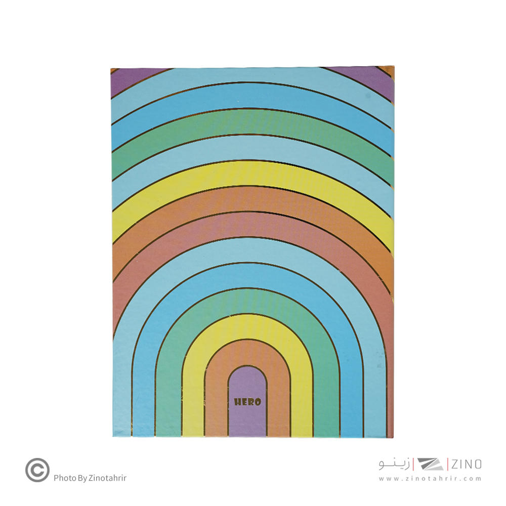 دفتر کلاسور26حلقه100برگ قفل فلز جلد سخت هیرو پاستلی طرح دار