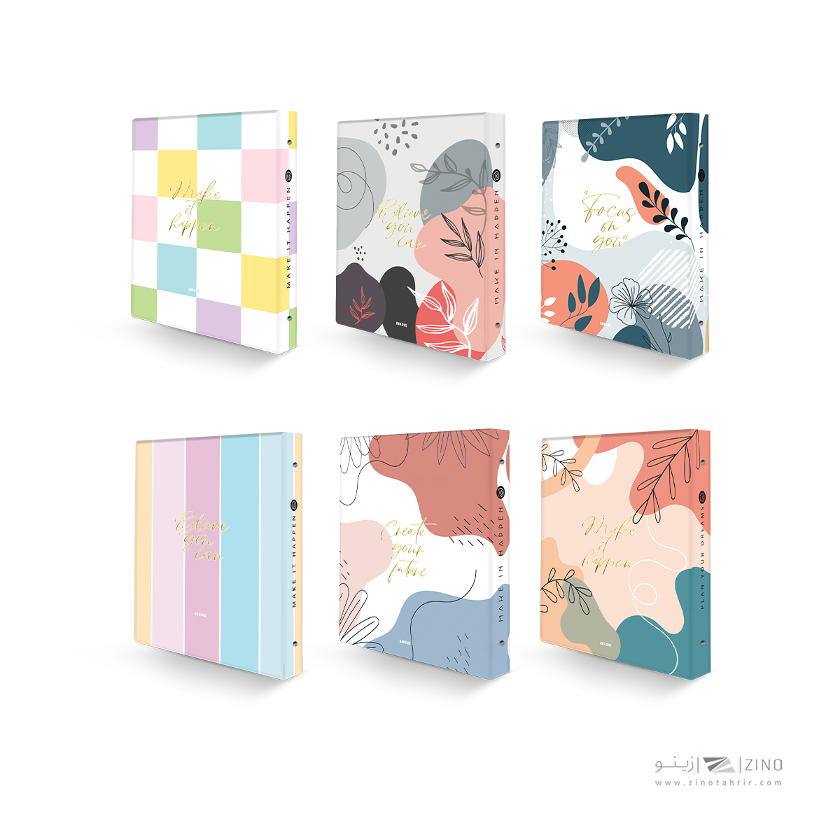 دفترکلاسوری20حلقه100برگ قفل فلز آبرنگ کدA051