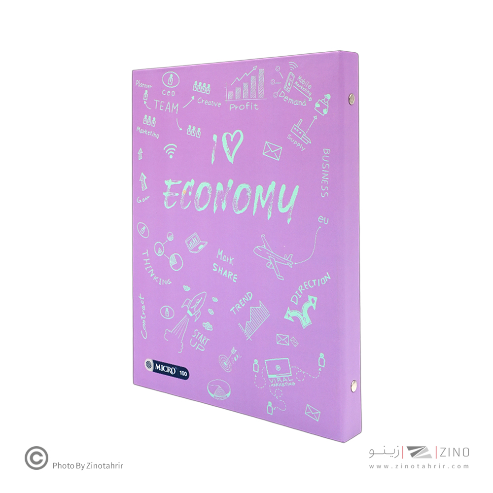 دفترکلاسوری 26حلقه 100برگ قفل فلزجلدسخت میکرو سری جور