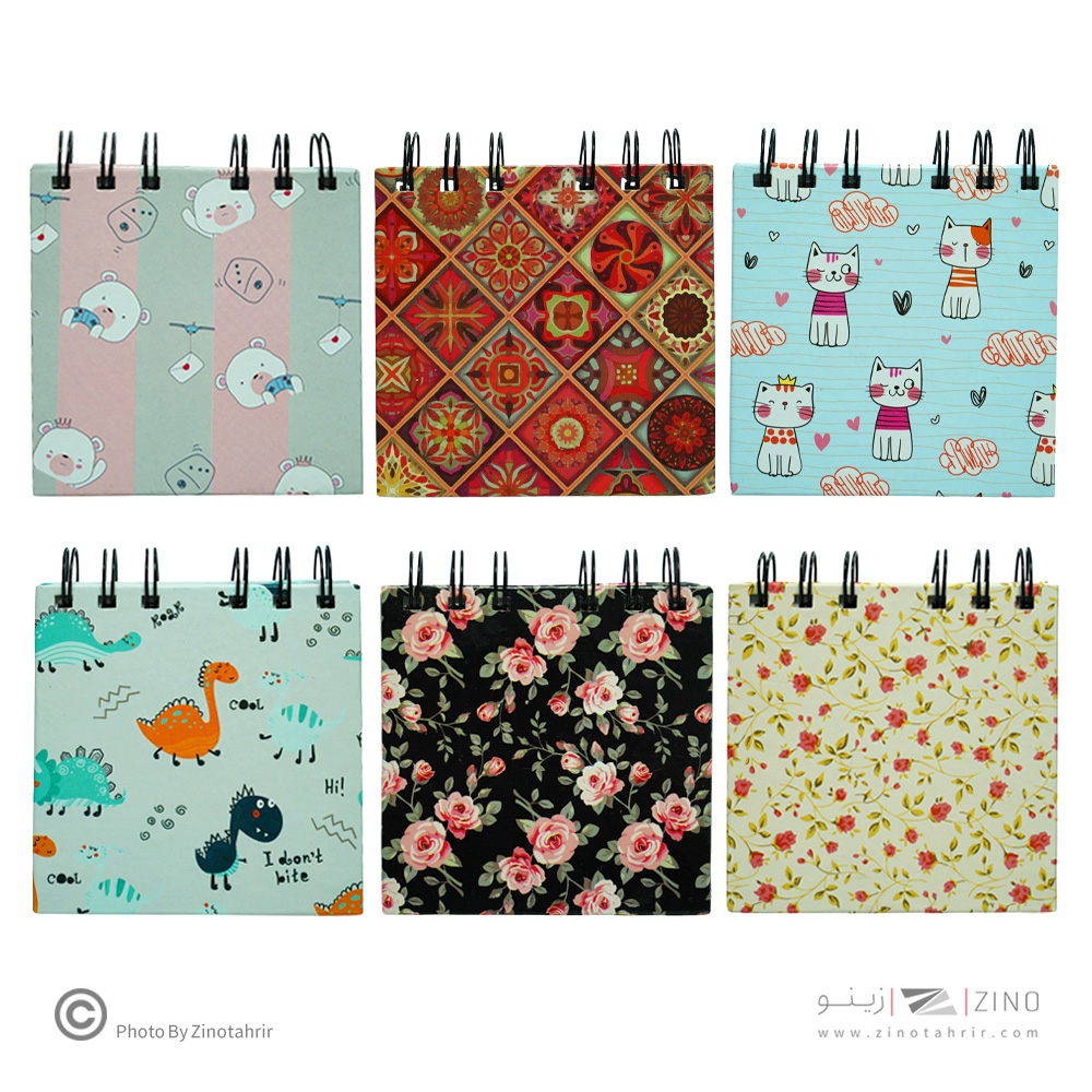 دفتریادداشت100برگ فانتزی 10*10سخت برگ 