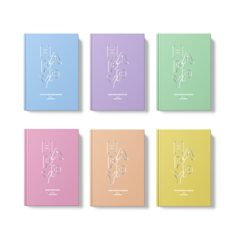 دفتریادداشت120برگی 210*145ته دوخت جلدسخت کشداربی هپی لانگو