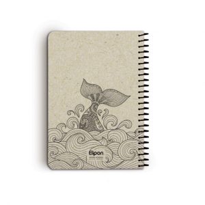 دفتریادداشت 100برگ 140*210 بی خط سیمی کلاسیک کرجی الیپون کد294کارتن24عددی