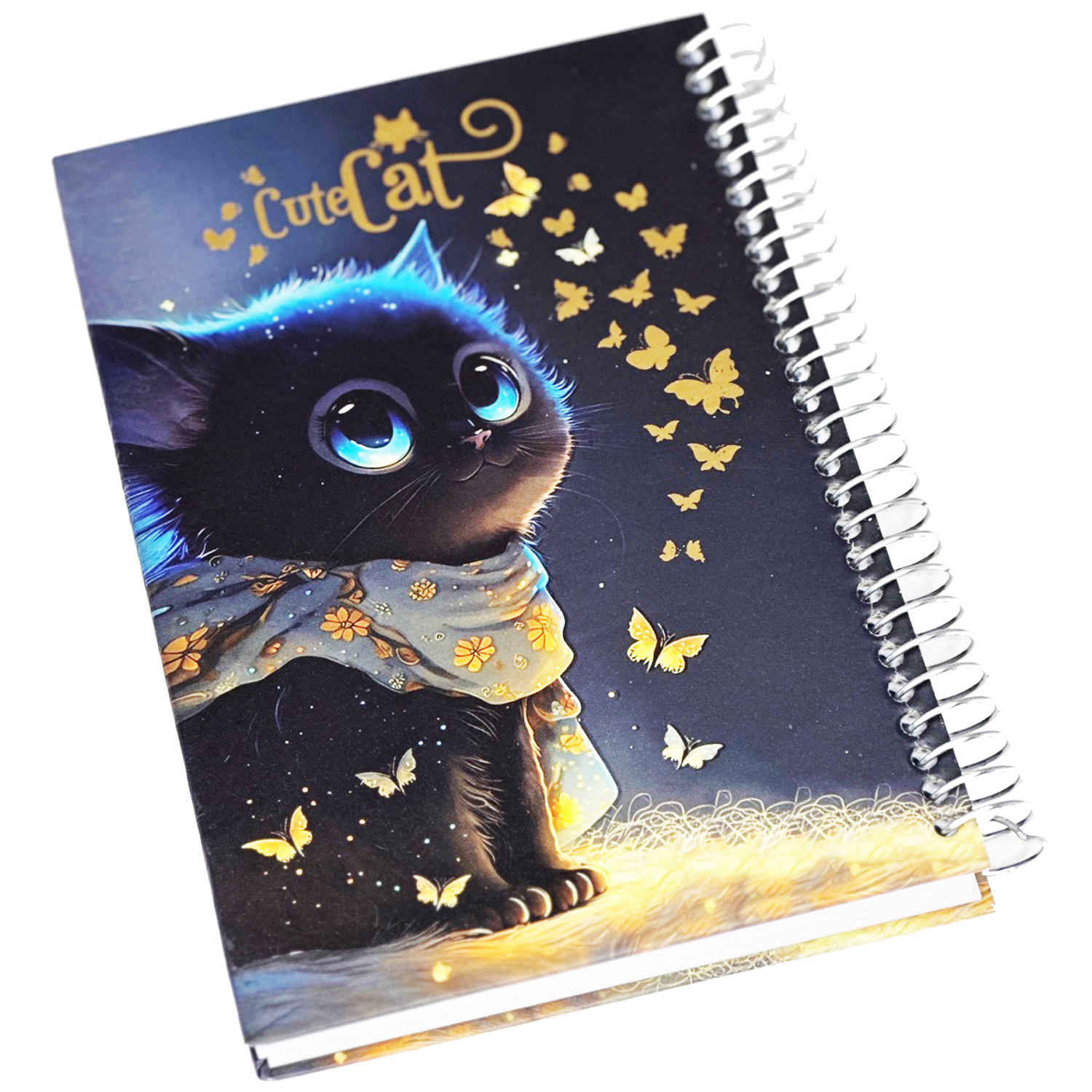 دفتریادداشت 11*16.5 سانت جلدسخت سیم از بغل تکاد کد300