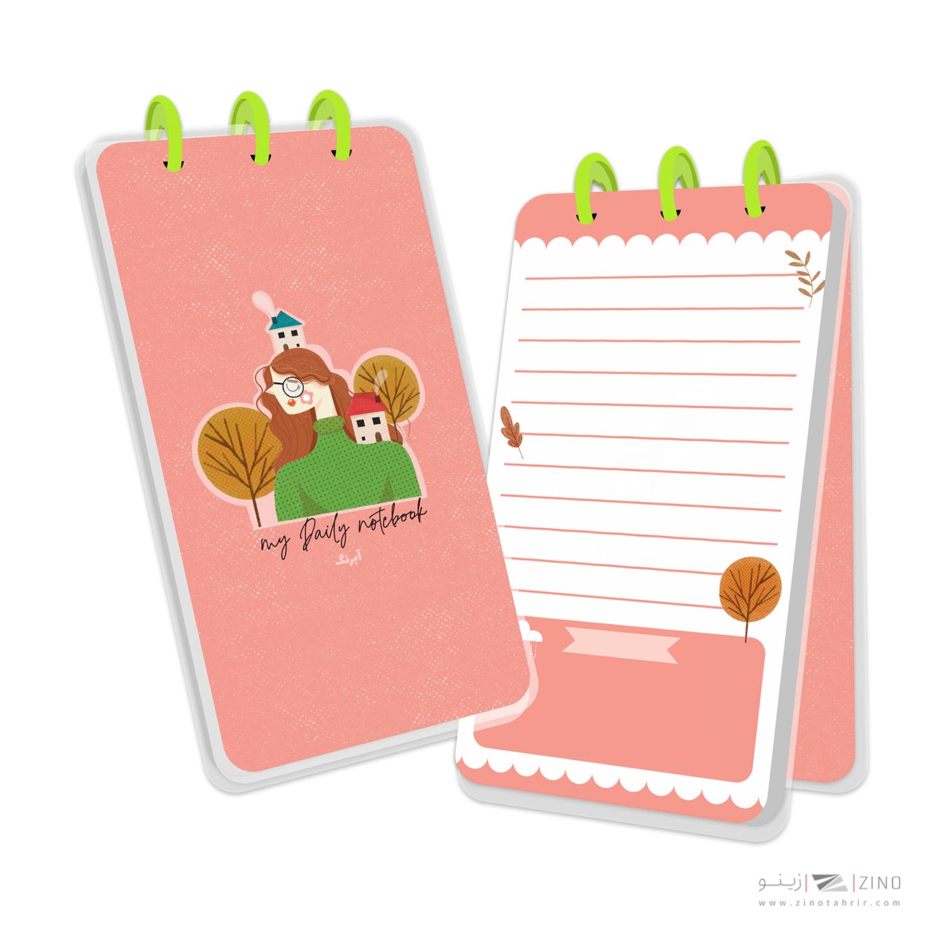 دفتر یادداشت100 برگ پالتویی جلد طلق پرسی 10*17 دکمه ای آبرنگ