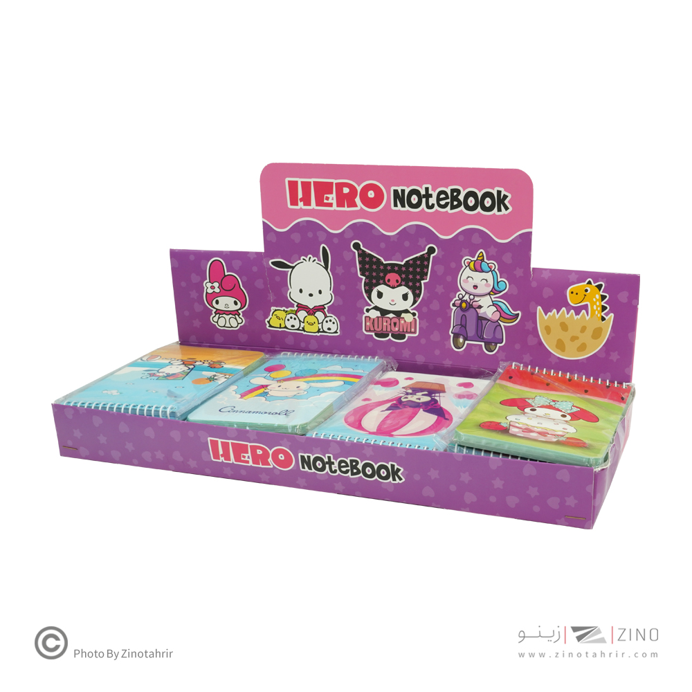 دفتریادداشت سیم از بالا حاشیه دار هیرو طرح فانتزی