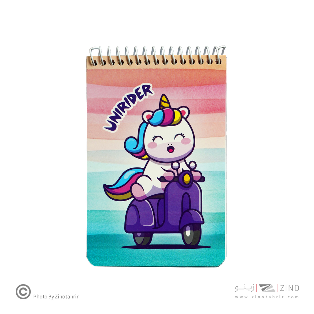 دفتریادداشت سیم از بالا حاشیه دار هیرو طرح فانتزی