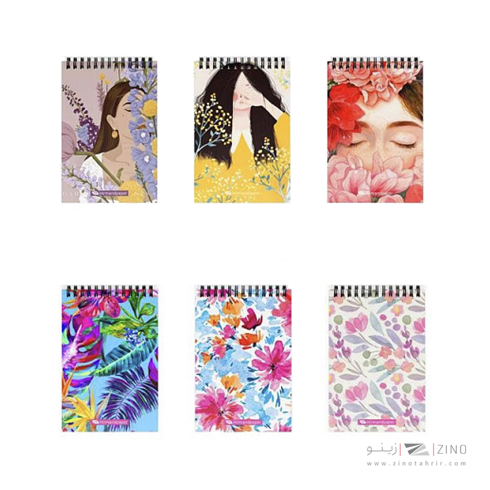 دفتریادداشت80برگ20*12سیم از بالا هیرمندپیپر