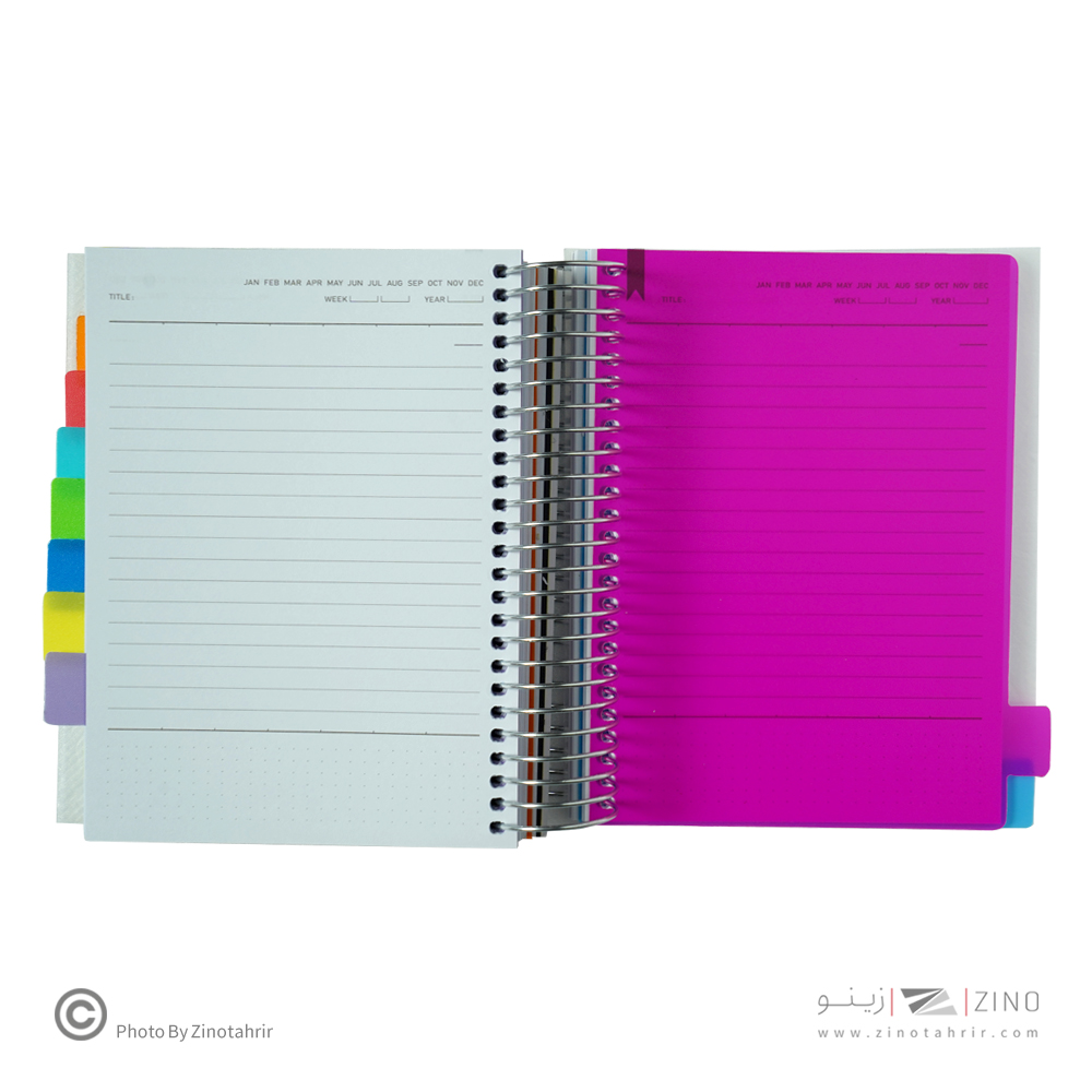 دفتر یادداشت200برگ165*120 سیم ار بغل(دیوایدر دار) پروژه پلاس لانگو