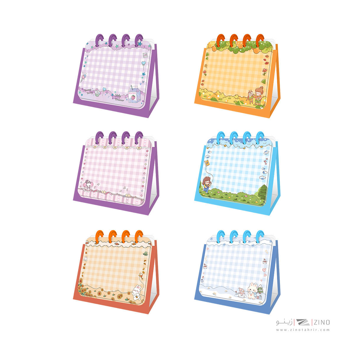 یادداشت رومیزی دکمه ای 10.5*14 آبرنگ کدA010