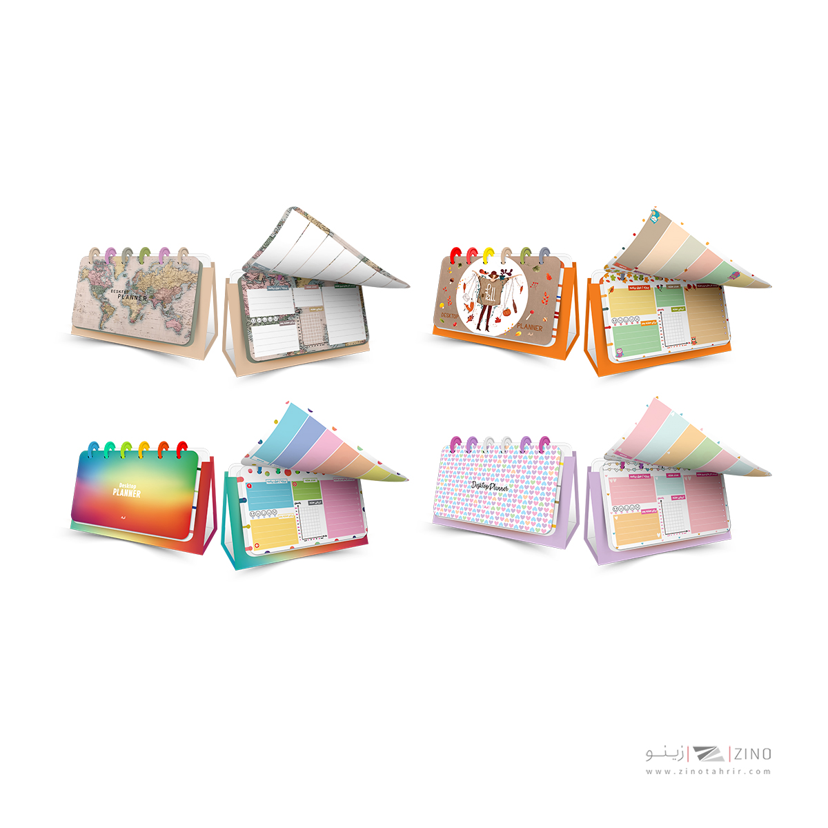 پلنر80برگ رومیزی دکمه ای سیمی18*9.5آبرنگ کدA009