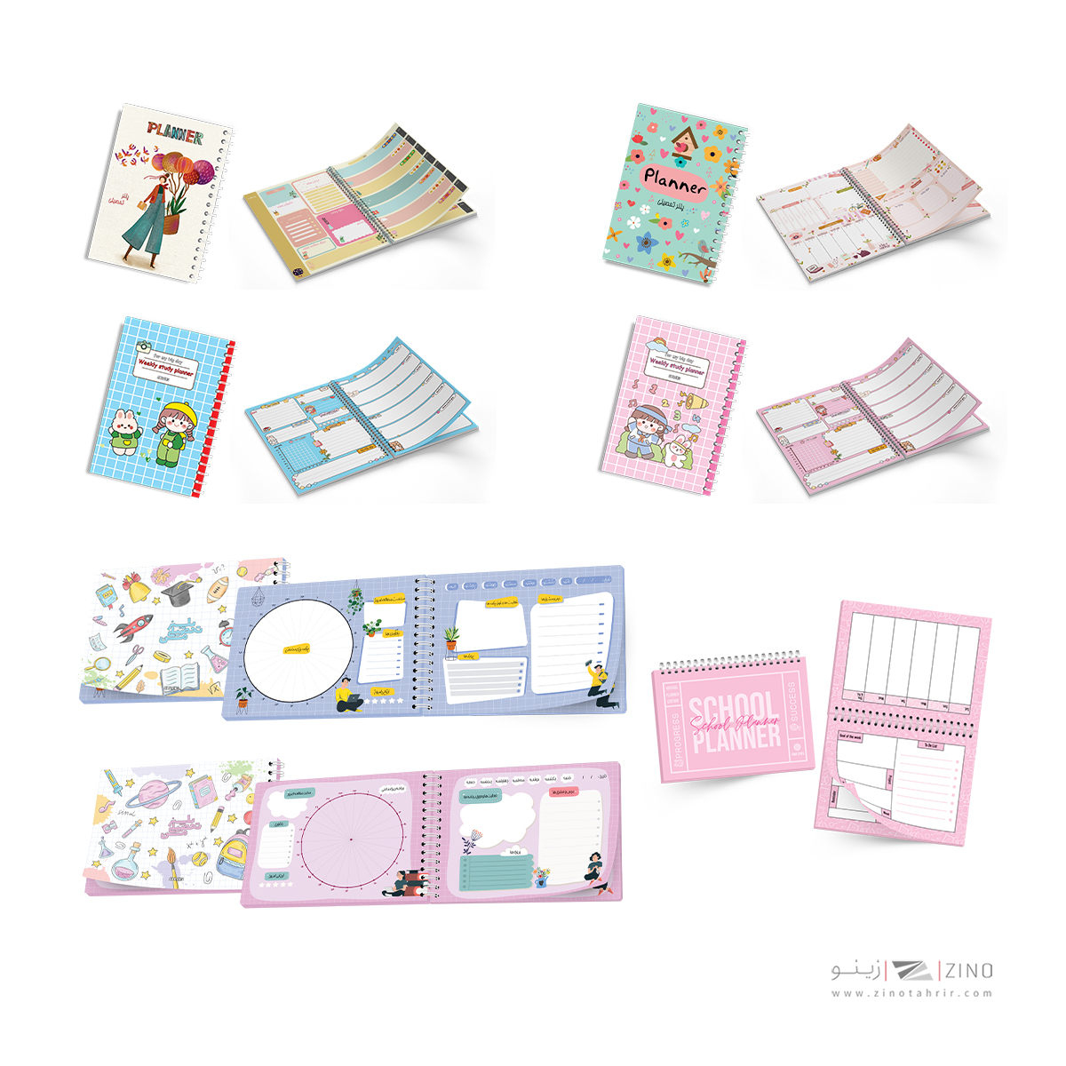 پلنر80برگA5سیمی 14*20 آبرنگ سری تحصیلی کدA020