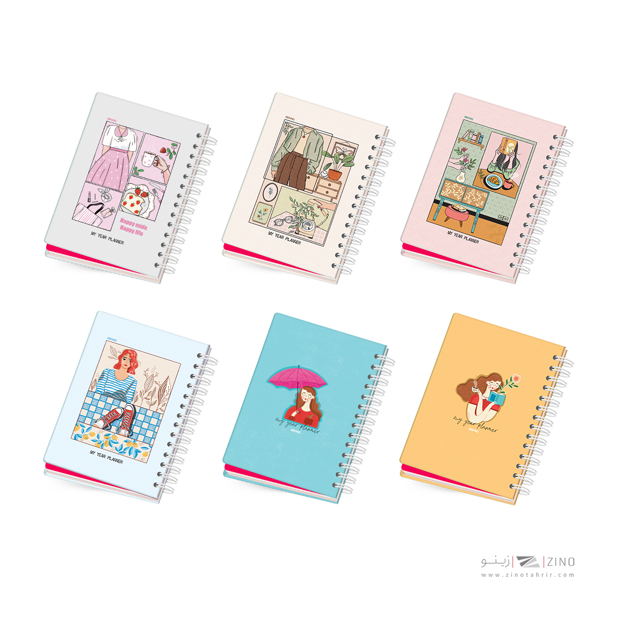 پلنرسالانه130برگی20*14جلدسخت سیمی آبرنگ1404 کدA048