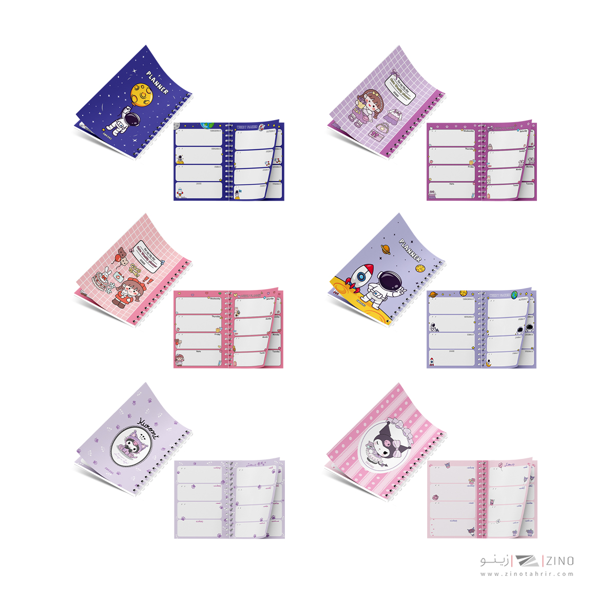 پلنر100برگA6 سری فانتزی14*10سیمی آبرنگ کدA027