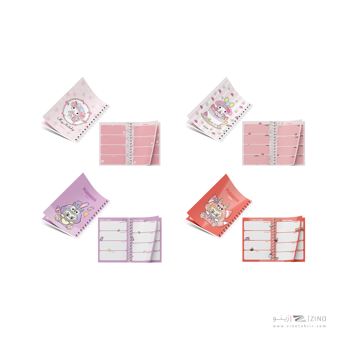 پلنر100برگA6 سری فانتزی14*10سیمی آبرنگ کدA027