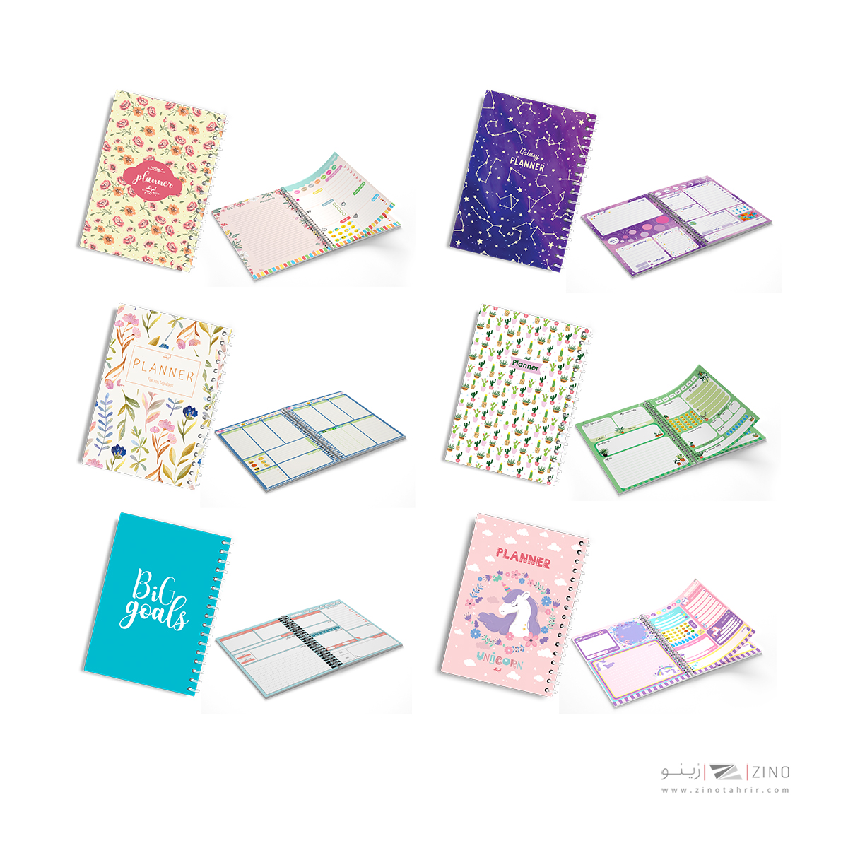 پلنر80برگA5 روزانه و هفتگی20*14 سیمی آبرنگ کدA019