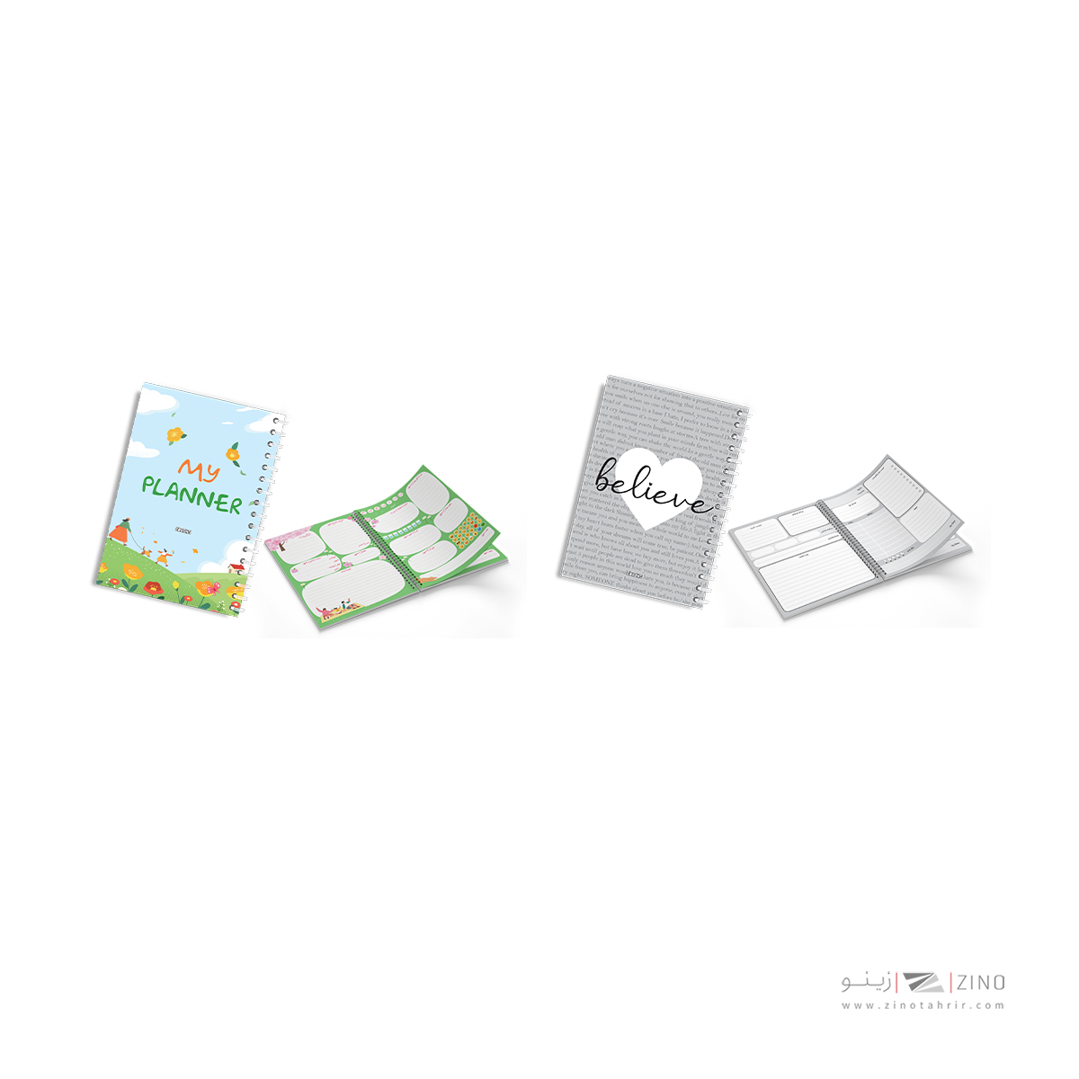 پلنر80برگA5 روزانه و هفتگی20*14 سیمی آبرنگ کدA019