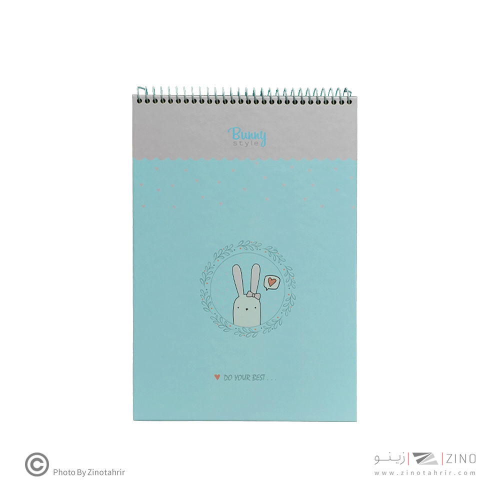 دفتر25برگی B5سایز175*250 کاغذرنگی آبرنگی خرگوشی برگ سری بانی استایل کد70803