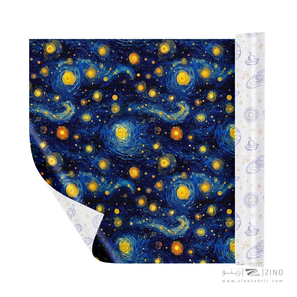 کاغذ کادو دورو ایمان طرح گلکسی ومپ1کد0347