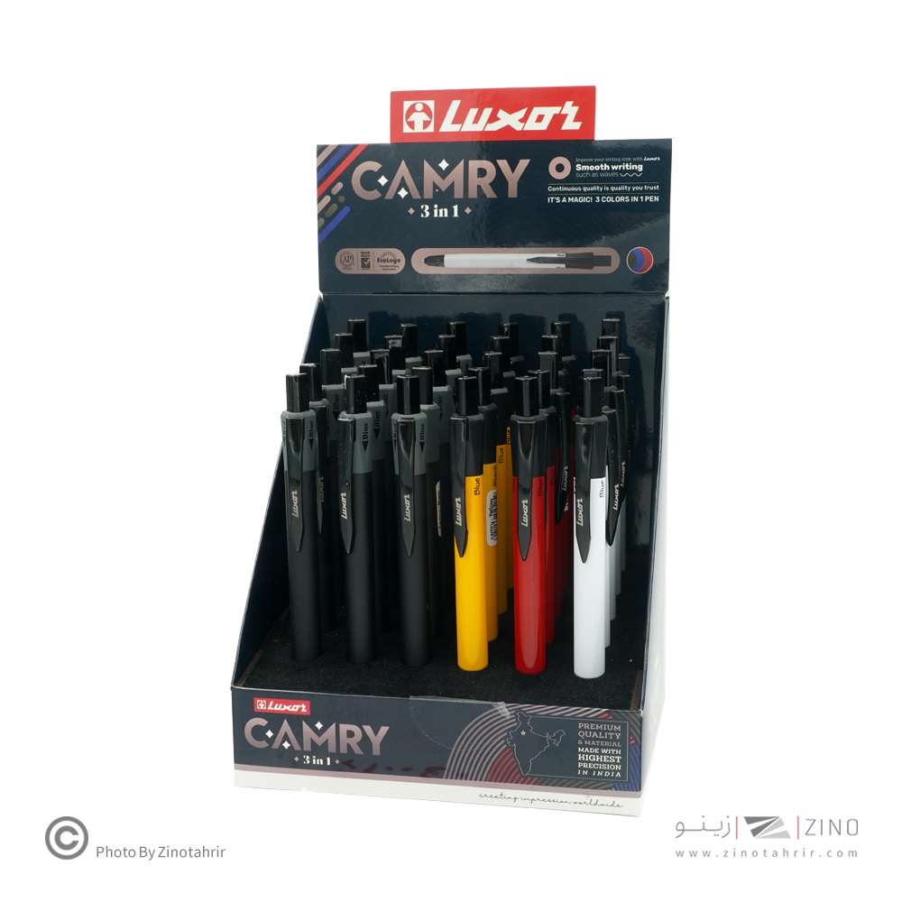 خودکارفشاری3رنگ بدنه فلزی لاکسرسریCAMRYکد210040