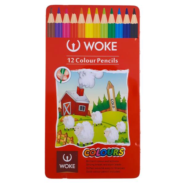 مدادرنگی12رنگ جعبه فلزی ووک