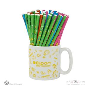 مداد مشکی گرد فانتزی لیوان 72عددی الیپون ( 9لیوان جور )