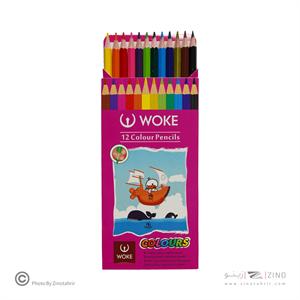 مدادرنگی12رنگ(شش گوش) جعبه مقوایی ووک