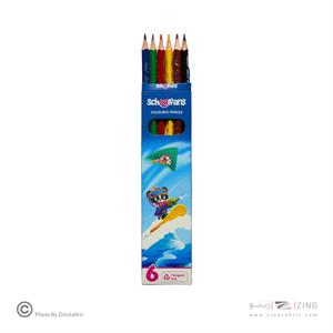 مدادرنگی6رنگ جعبه مقوایی سه گوش اسکول فنز کد92446
