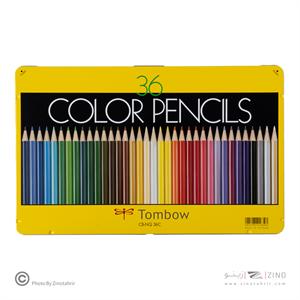 مدادرنگی36رنگ جعبه فلزی تومبو زرد کدCB-NQ36C