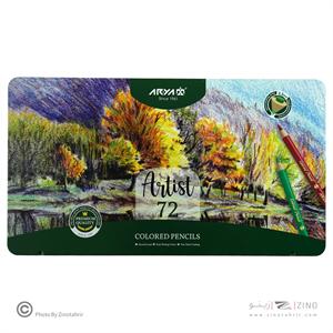 مداد رنگی72رنگ جعبه فلزی حرفه ای /آرتیست آریا کد3905/3934
