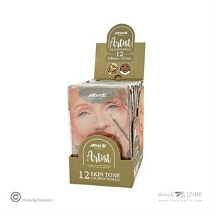 مداد رنگی12رنگ جعبه فلزی حرفه ای /آرتیست(رنگ پوست روشن ) آریا کد  3908   